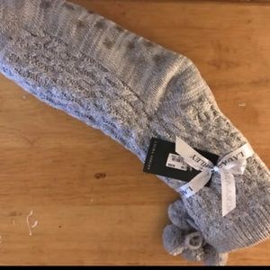 Knit fleece lined feet warmers
